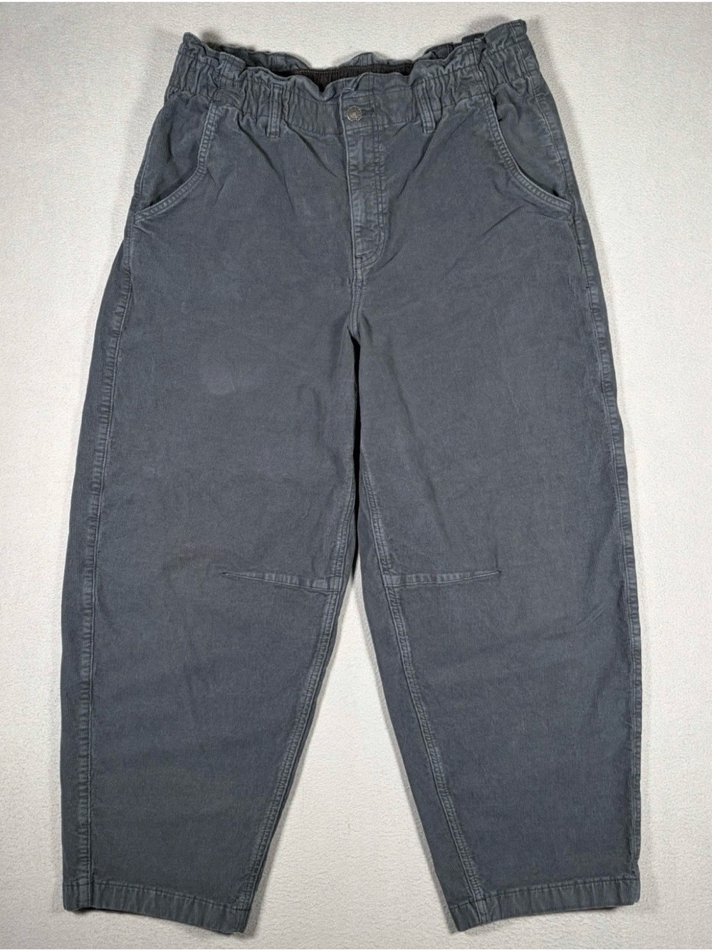 American Eagle Outfitters Corduroy Barrel Leg Pants Womens 14 Navy Blue Baggy